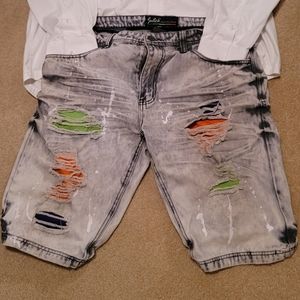 SWITCH remarkable denim distressed jean shorts